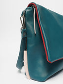 Leder Damentasche Ava Petrol/Schwarz