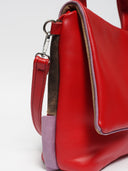 Leder Damentasche Ava Rot/Ocker