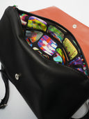 Leder Damentasche Ava Schwarz/Grün