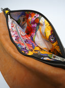 Leder Damentasche Franka Grau/Rosa