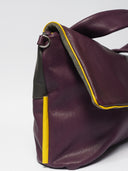 Leder Damentasche Franka Violett/Grau