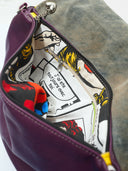 Leder Damentasche Franka Violett/Grau