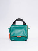 Leder Damentasche Mira Grün/Schwarz