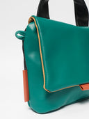Leder Damentasche Mira Grün/Schwarz