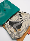 Leder Damentasche Mira Grün/Schwarz