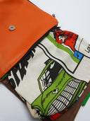 Leder Damentasche Mira Orange/Grün