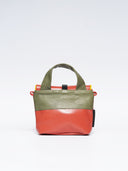 Leder Damentasche Mira Rosaorange/Grün