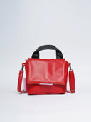 Leder Damentasche Mira Rot/Scwarz