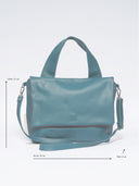 Leder Damentasche Ava Petrol/Schwarz