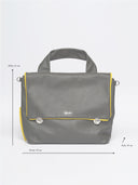 Leder Damentasche Franka Grau/Rosa