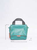 Leder Damentasche Mira Grün/Schwarz