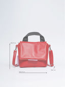 Leder Damentasche Mira Rot/Scwarz