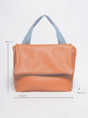 Leder Damentasche Franka Orange/Grün