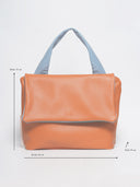 Leder Damentasche Franka Orange/Grün